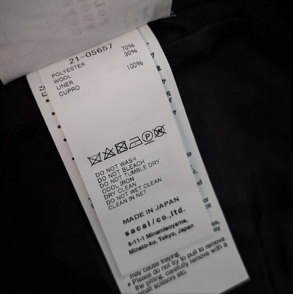 SACAI Tuxedo Wool blend Suiting Shorts! Black. HOLTS US Approx 6/8 US sizing. - Picture 13 of 16